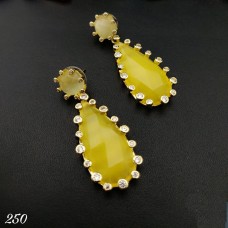 Vintage style gemstone dangle earrings
